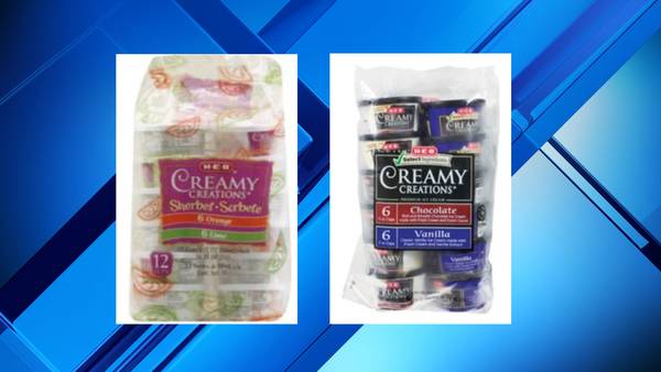 Image: H-E-B issues voluntary recall for two varieties of Creamy Creations ice cream, sherbet