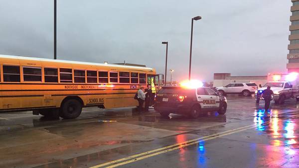 Image: BREAKING: NISD school bus carrying 11 students hit in four-vehicle accident